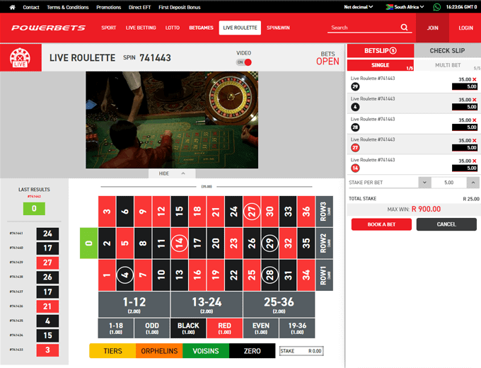Powerbets review live Roulette