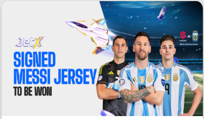 Betway JetX signed Messi Jersey bet and win