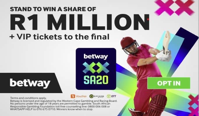 Betway Sa20 promotion, catch a million