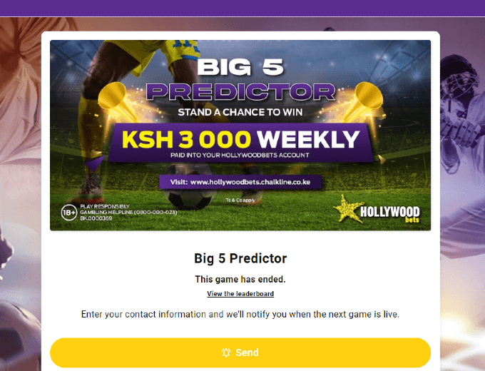 Hollywoodbets Kenya Big 5 Predictor