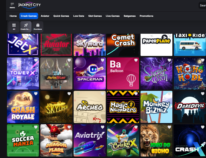 Jackpot City Malawi Crash Games bet and win