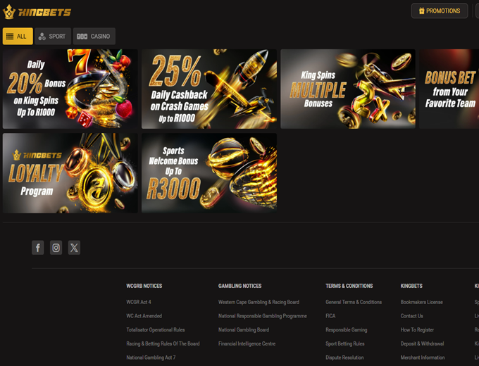 Kingbets promotions page betandwin