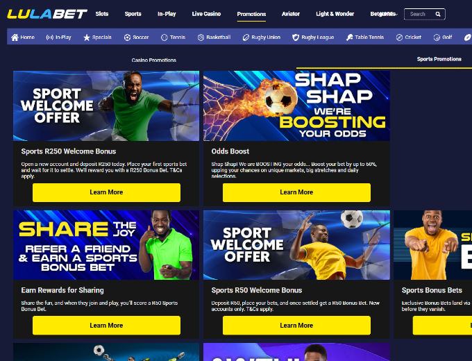 Lulabet Sport Promotions Page Bet and win 