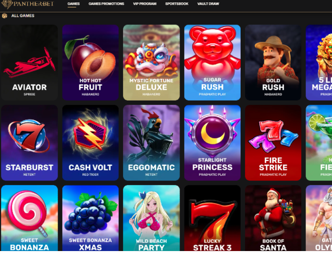 Pantherbet Games Page Bet & Win