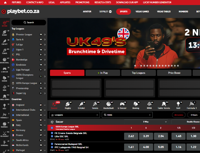 Playbet Sports Page Bet and Win 