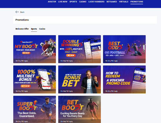 SuperSportBET Promotions Page bet and win 