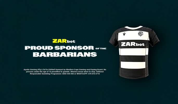 ZARbet Proud Sponsors of Barbarians bet and win