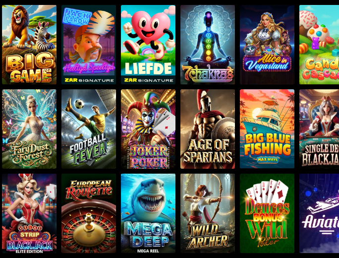 ZARbet Games Page bet and win 