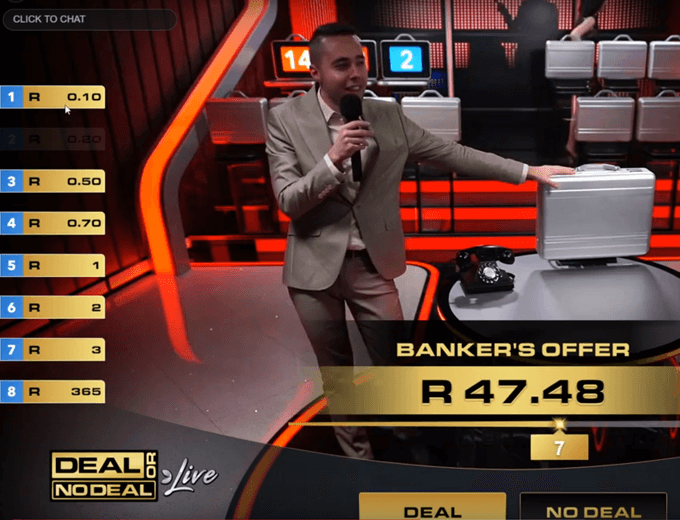 Evolution Deal or No Deal Live game play