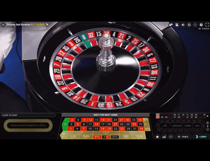 Evolution Double Ball Roulette Live game play