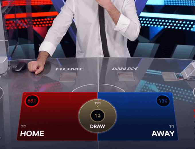 Evolution Live Football Studio betting options