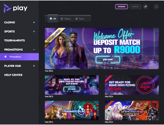 play promotions screen